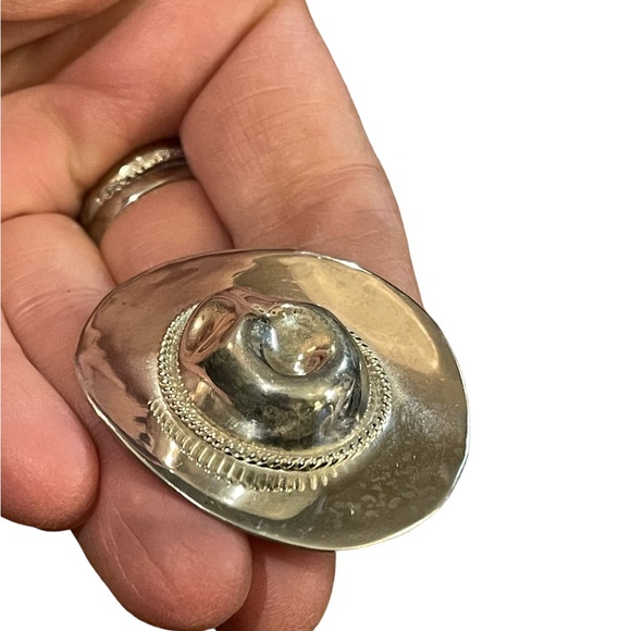 Sterling Mexico TS 77 Cowboy Hat Southwestern Brooch Pin - Picture 7 of 11